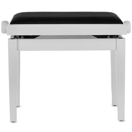 Banquette piano Deluxe blanc mat assise noir Gewa