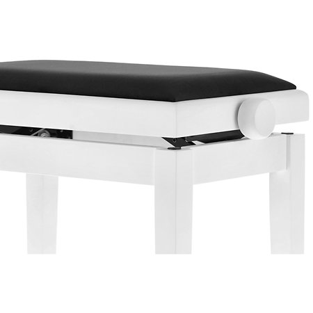 Banquette piano Deluxe blanc mat assise noir Gewa