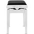 Banquette piano Deluxe blanc mat assise noir Gewa