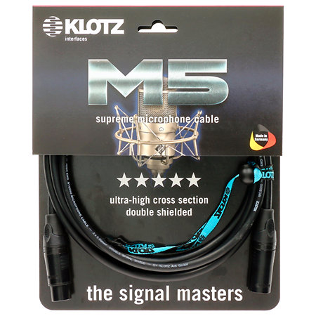 Câble M5 Pro XLR mâle/femelle, 5m Klotz