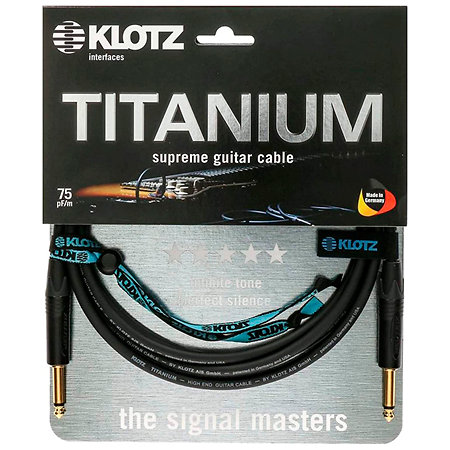 Câble Titanium Jack TS mâle/mâle Neutrik, 6m Klotz