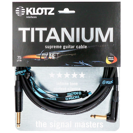 Câble Titanium Jack TS mâle coudé/mâle droit Neutrik, 9m Klotz
