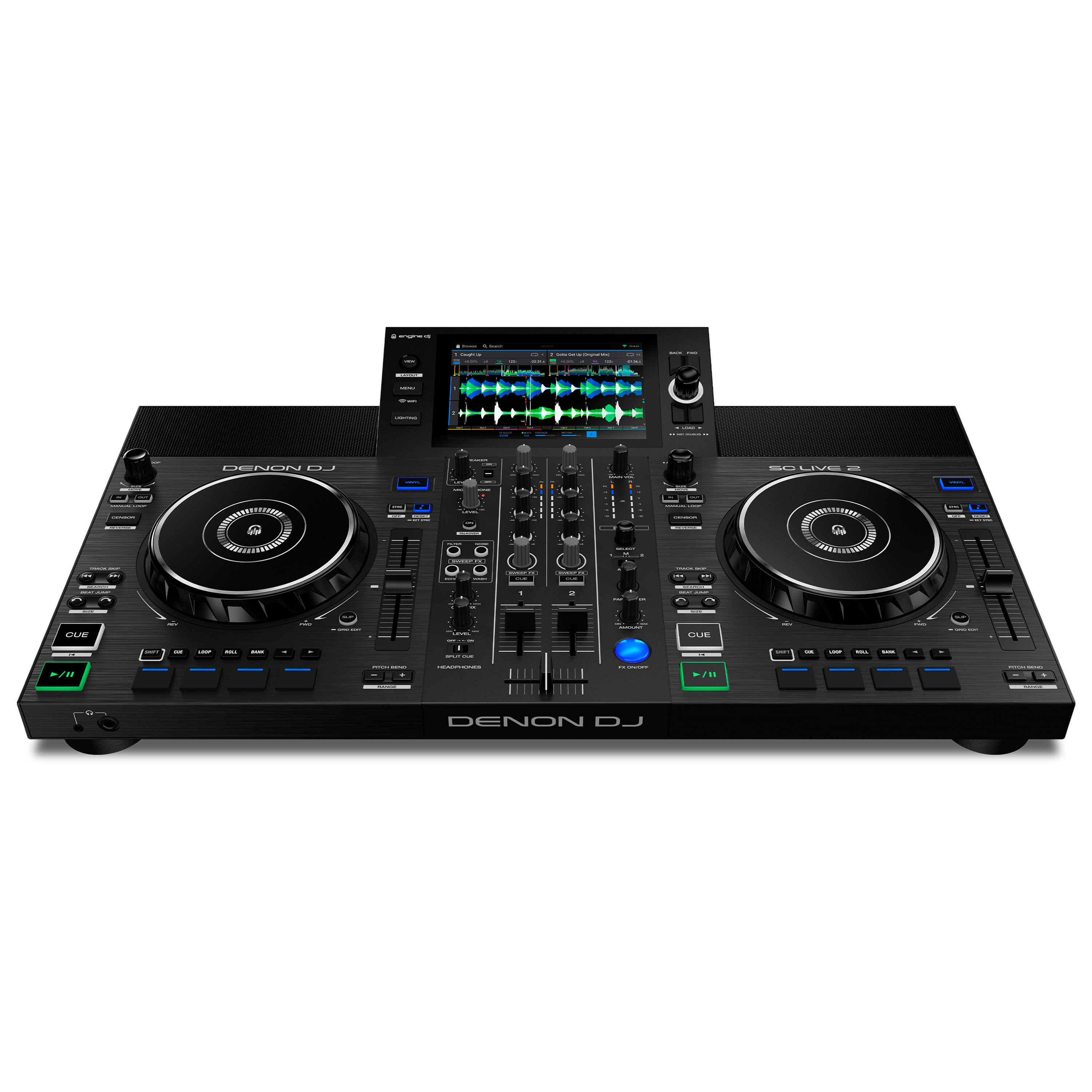 Contrôleur DJ Denon SC LIVE 4 WHITE - Autonome, 4 Canaux, écran 7", Wi-Fi, Haut-parleurs Intégrés, Stems