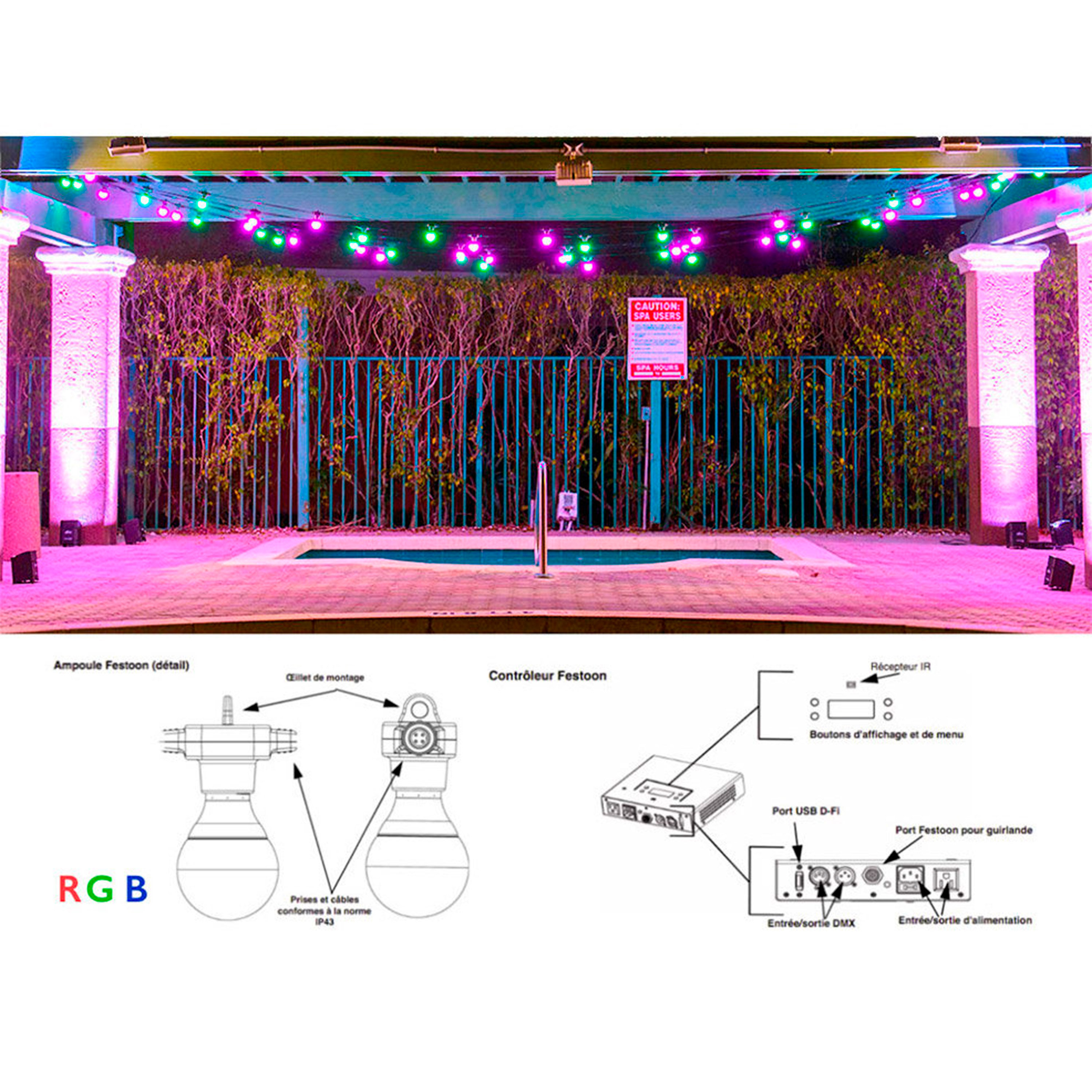 Chauvet Festoon VW V.1 Pack de 2 Lumière Déco Led