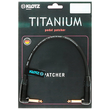 Câble patch Titanium Jack TS mâle/mâle coudés Neutrik, 20cm Klotz