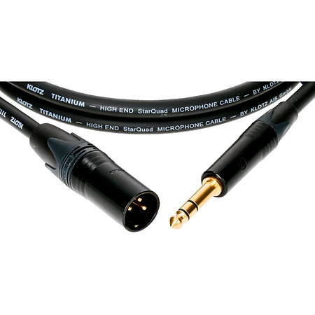 Klotz Câble TI-MMS0300 Titanium StarQuad XLR mâle / Jack 6.35mm stéréo Neutrik 3m