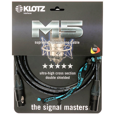 Câble M5 Pro XLR mâle/femelle Neutrik, 1m Klotz