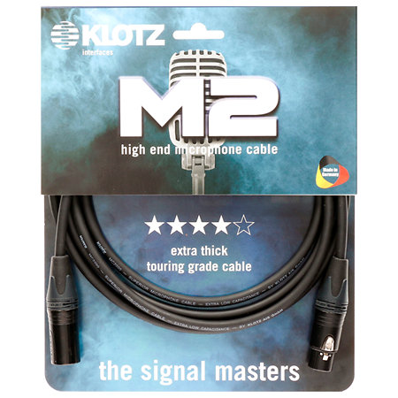 Câble M2 Pro XLR mâle/femelle Neutrik, 1m Klotz