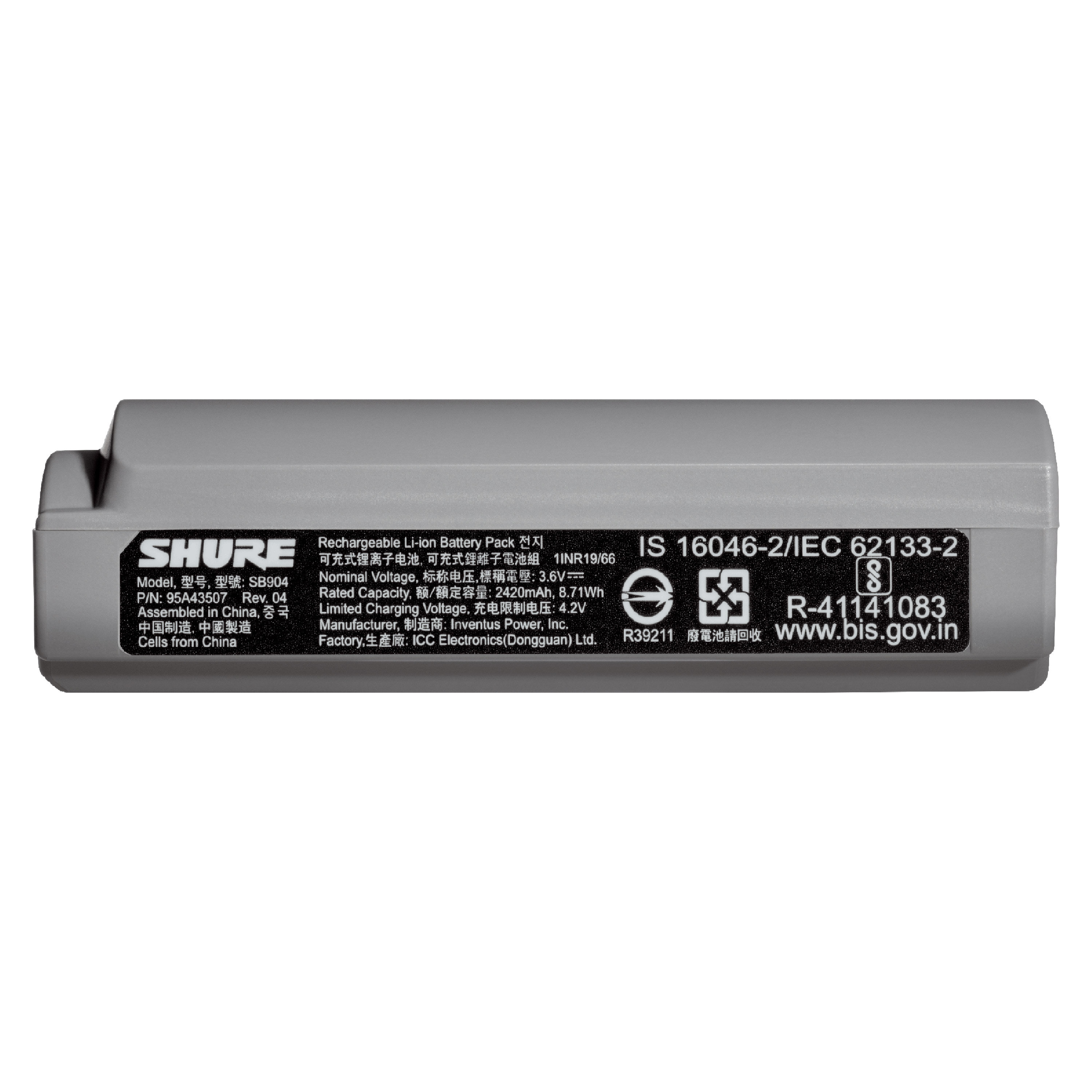 Vhbw Batterie Compatible Avec Shure GLX-D2/B58, GLX-D2/B87 Système