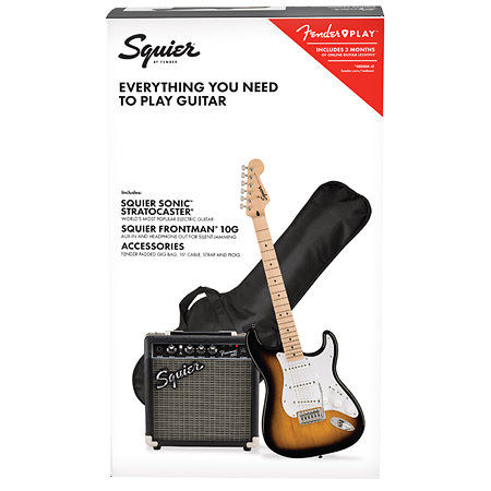 Squier by FENDER Sonic Stratocaster Pack MN 2-Color Sunburst