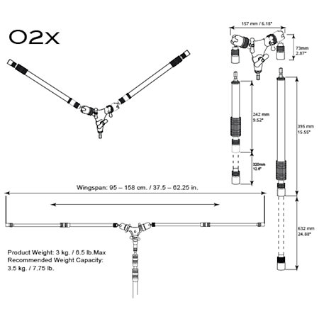 O2x Dual Arm Orbital Boom with Interchangeable Arms Triad-Orbit