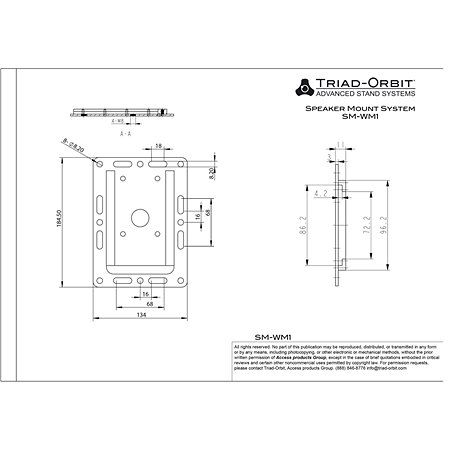 SM-WM1 Speaker Mounting Plate for Wall Applications Triad-Orbit