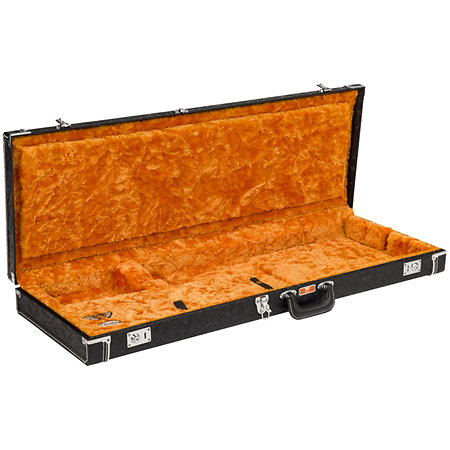 Waylon Jennings Strat/Tele Case, Black Tooled Leather Fender