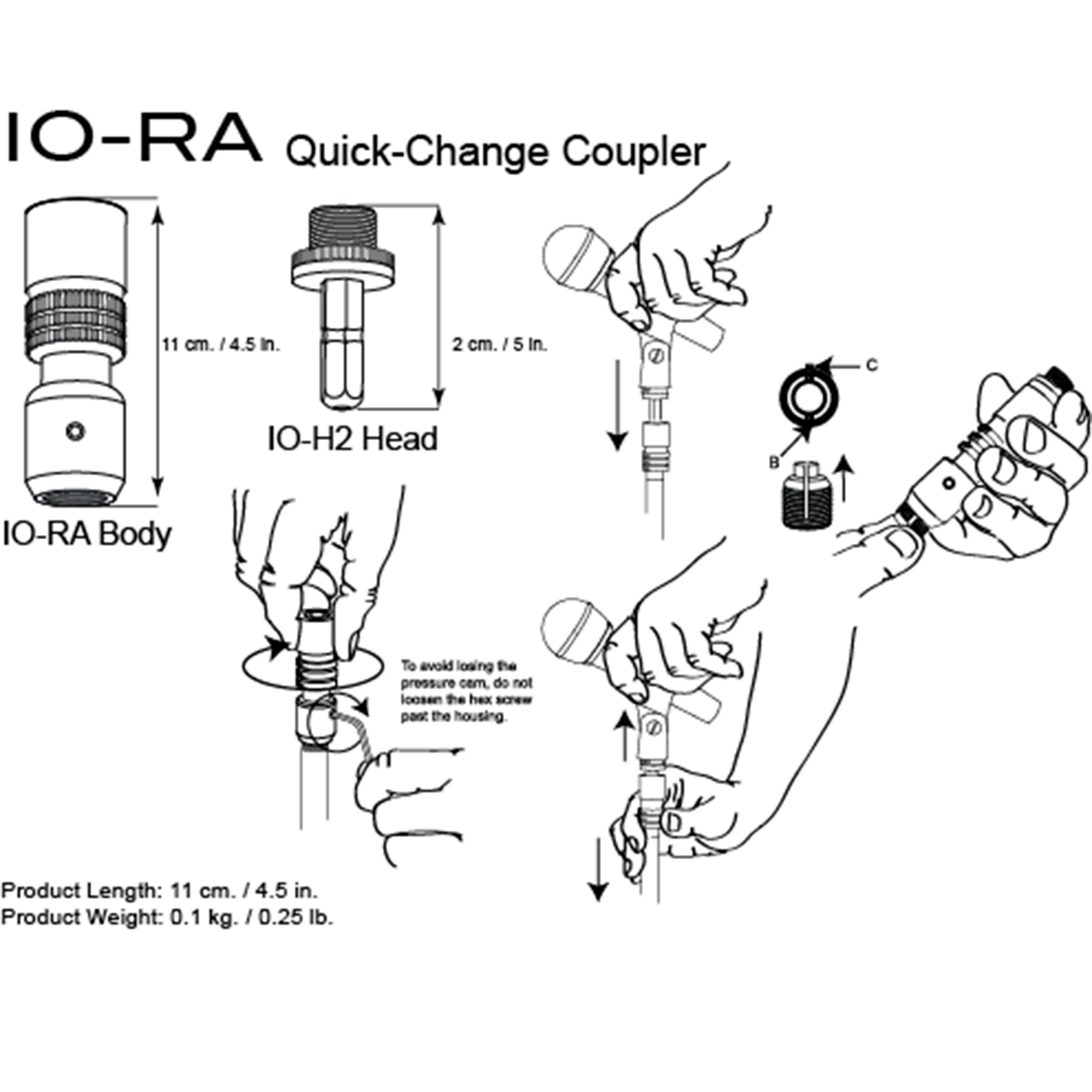 Triad-Orbit IO-RA Quick-Change Coupler 6-Pack - Aluminum Mic Stand Adapter For Live Sound