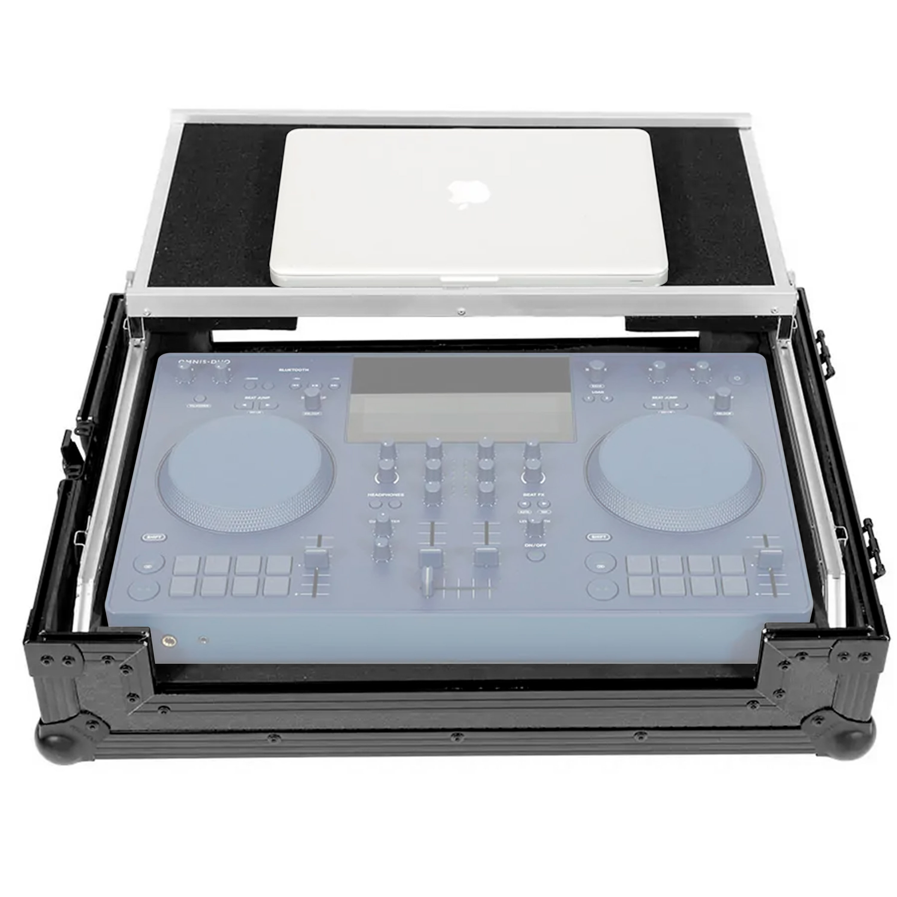 Flight Case Pour Contrôleur Pioneer DDJ-FLX10 - Walkasse Pro, Roues, Support Laptop, Noir, Dimensions 82x52x21 Cm