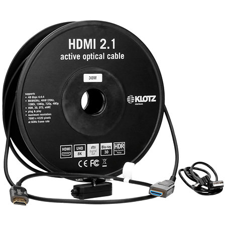 Klotz FOAUHD030 - Câble optique HDMI-A vers HDMI-D amovible 30m