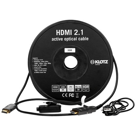 FOAUHD030 - Câble optique HDMI-A vers HDMI-D amovible 30m Klotz