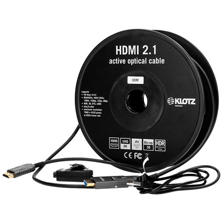 FOAUHD030 - Câble optique HDMI-A vers HDMI-D amovible 30m Klotz