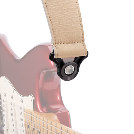 25BAL01 - Sangle en cuir Comfort Auto Lock 2.5 Tan : Sangle Guitare  D'Addario 