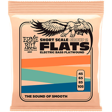 Ernie Ball 2801 Flatwound Short Scale Group 2 45-105