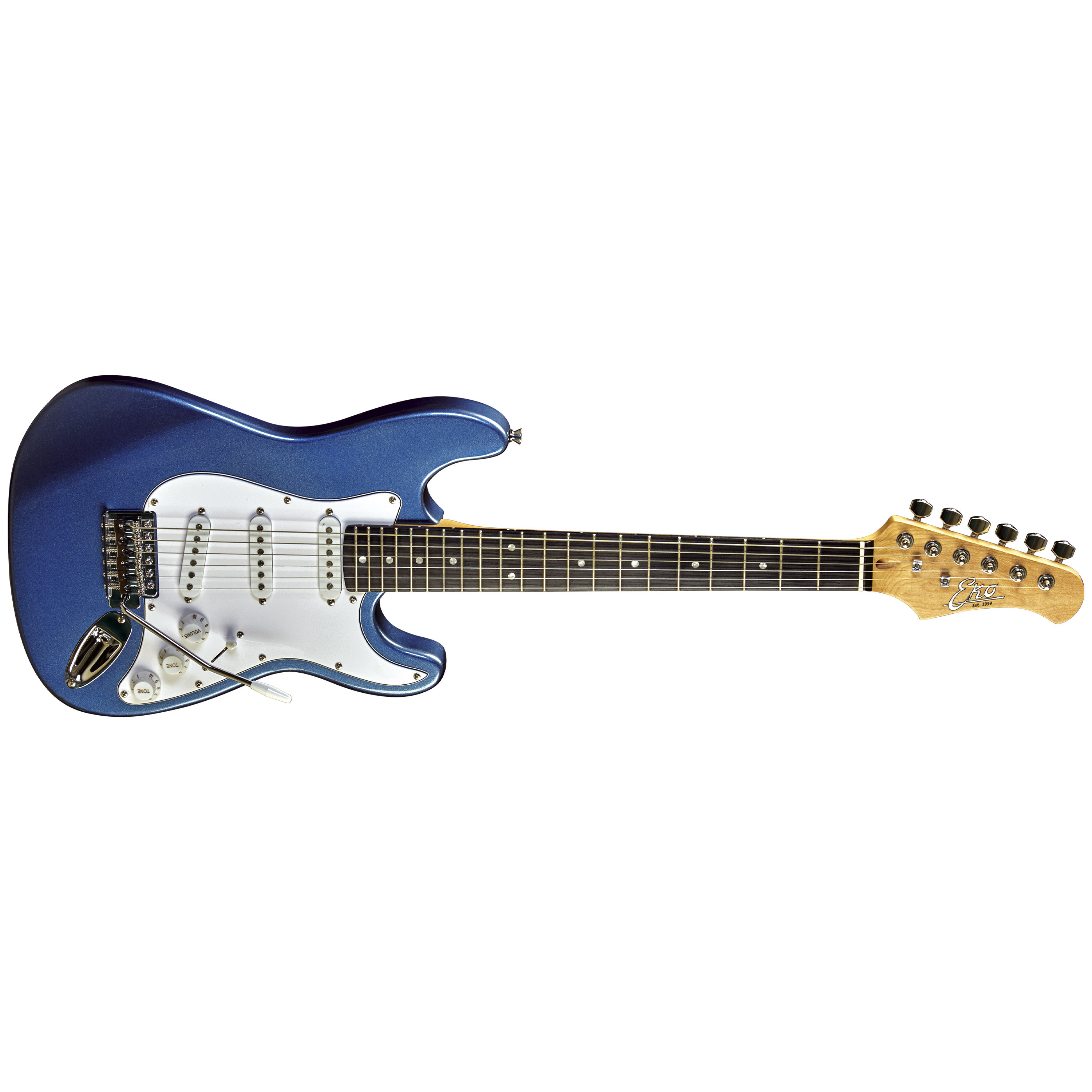 Guitare Électrique EKO S-100 3/4 - Bleu Métallisé - Format Réduit Pour Débutants