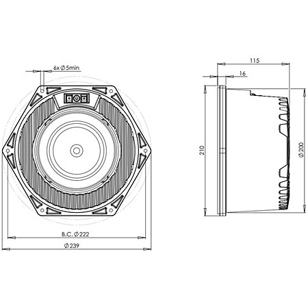 8NSM64 16 Ohms B&C Speakers