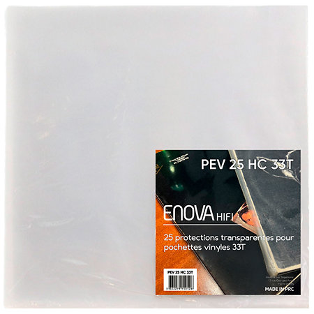 PEV 25 HC 33T Protection Pochette Vinyle High Clear 33T (lot de 25) Enova Hifi