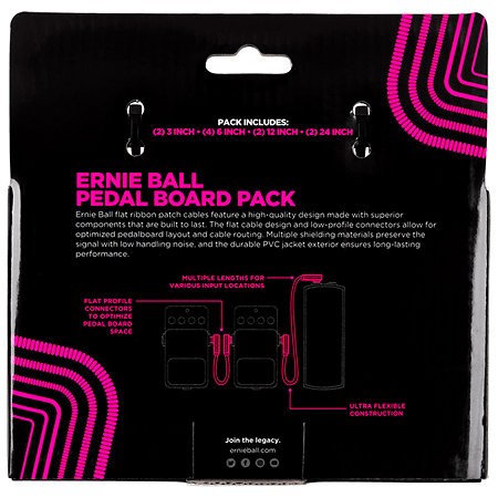 6387 Multi Pack de 10 câbles Ernie Ball
