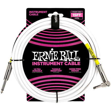 Ernie Ball 6400 Jack Mono Blanc 4,5m
