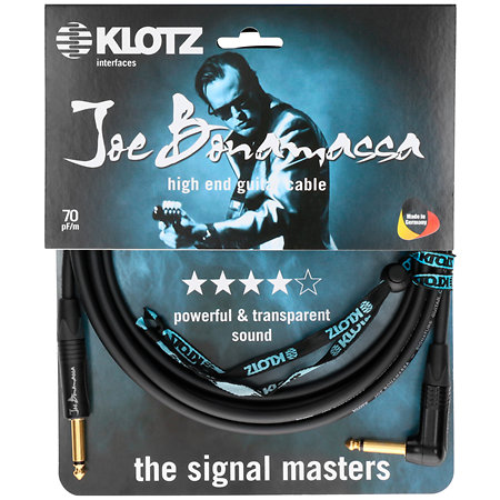 JBNPR060 Joe Bonamassa Guitar Cable Jack Mâle TS Jack Mâle TS coudé 6m Klotz