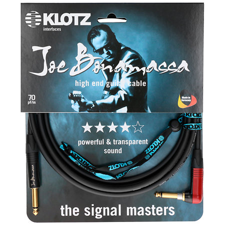Klotz JBNRSP030 Joe Bonamassa Guitar Cable Jack Mâle TS Jack Mâle TS Coudé Silent Plug 3m