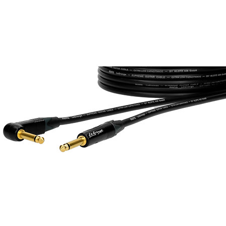 LA-GPR0900 LA-Grange Gold Supreme Guitar Cable Jack Mâle TS Jack Mâle TS coudé 9m Klotz