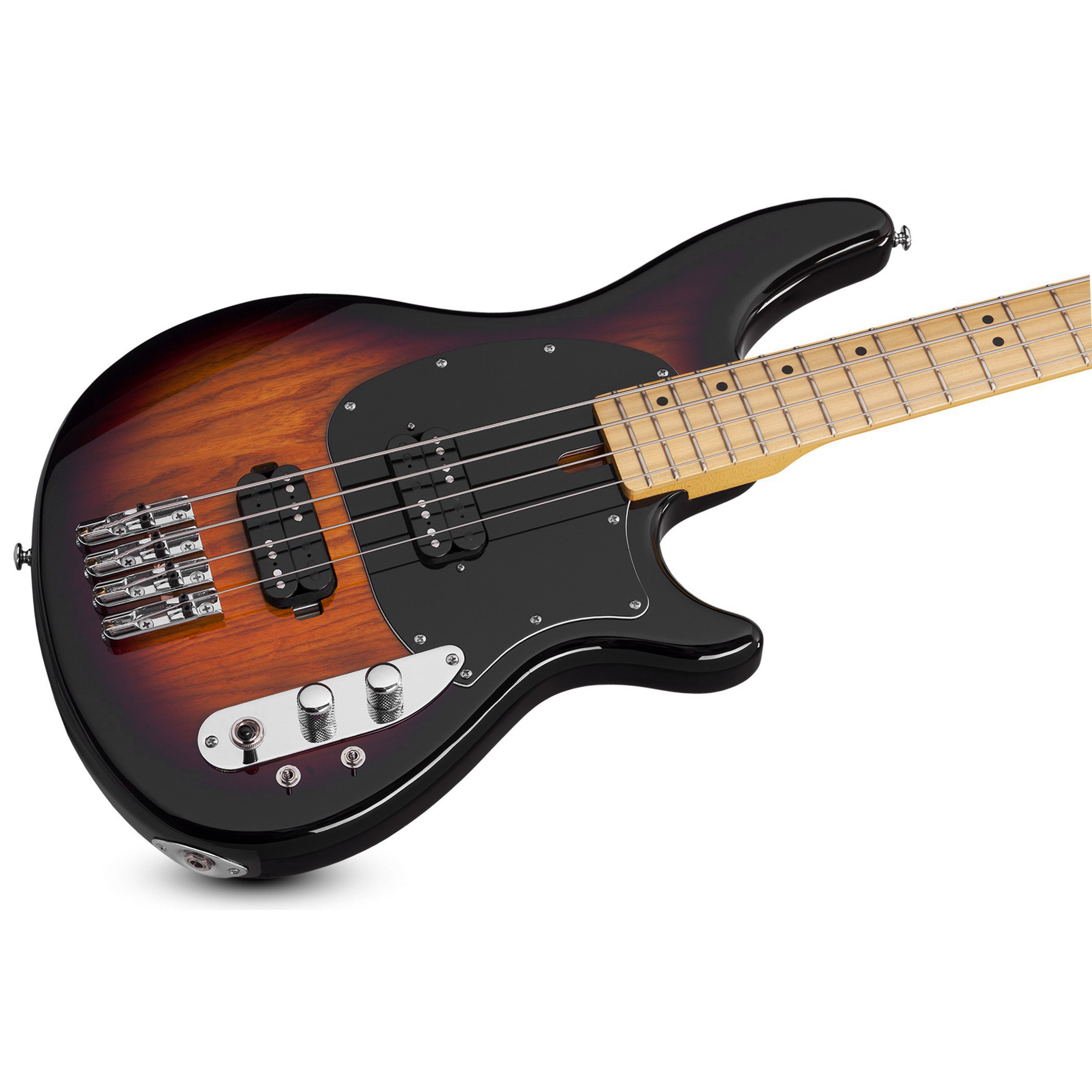 Basse électrique Rocktile Fatboy II Sunburst - Style Jazz, 2 Micros Simple Bobinage, Corps Tilleul
