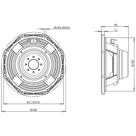 8MDN51 16 Ohms B&C Speakers
