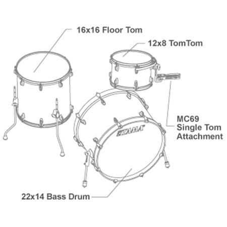 CL32RZ+H-GNL Superstar Classic Kit 3 Fûts 22" + Hardware Gloss Natural Blonde Tama