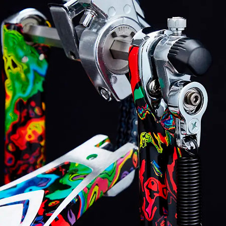 HP900 PMPR 50th Limited Iron Power Glide Cobra Kick Pedal Marble Psychedelic Rainbow + Etui Tama