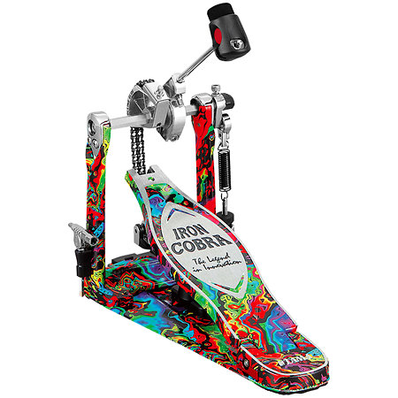 HP900 RMPR 50th Limited Iron Rolling Glide Cobra Kick Pedal Marble Psychedelic Rainbow + Etui Tama