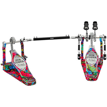 HP900 PWMPR 50th Limited Iron Power Glide Twin Kick Pedal Cobra Marble Psychedelic Rainbow + Etui Tama