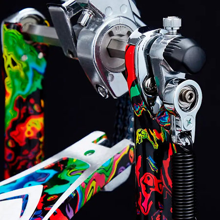 HP900 RWMPR 50th Limited Iron Rolling Glide CobraTwin Kick Pedal Marble Psychedelic Rainbow + Etui Tama