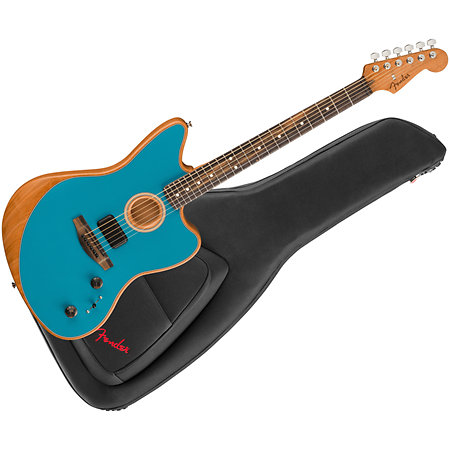 American Acoustasonic Jazzmaster EB Ocean Turquoise+ Housse Fender