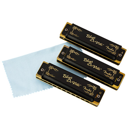 Blues DeVille Harmonica Lot de 3 + Etui Fender