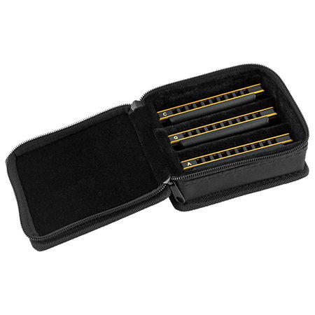 Blues DeVille Harmonica Lot de 3 + Etui Fender