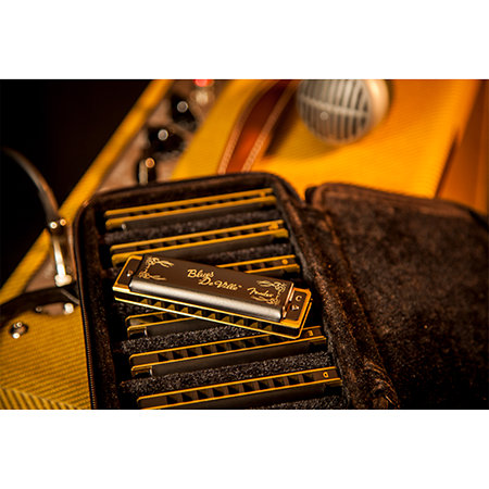 Blues DeVille Harmonica Lot de 7 + Etui Fender