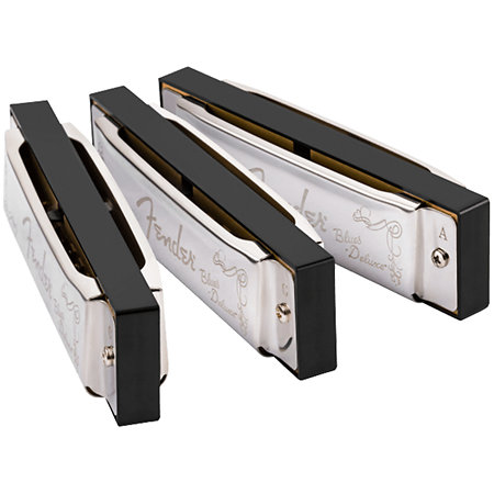Blues Deluxe Harmonica Lot de 3 + Etui Fender