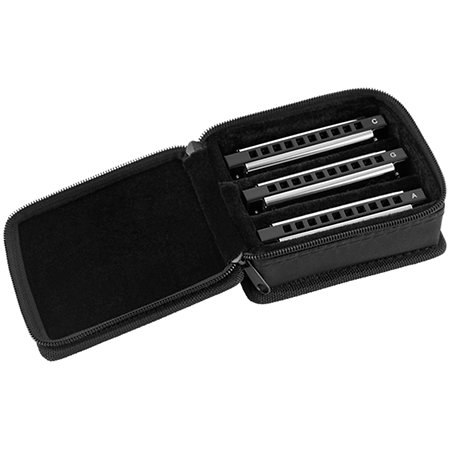Blues Deluxe Harmonica Lot de 3 + Etui Fender