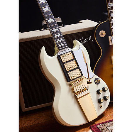 1963 Les Paul SG Custom Maestro Vibrola Classic White Inspired by Gibson Custom Epiphone