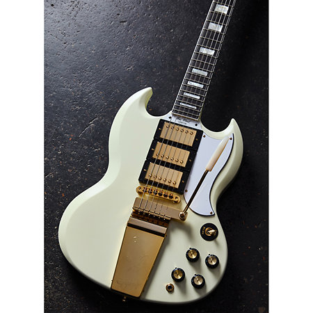 1963 Les Paul SG Custom Maestro Vibrola Classic White Inspired by Gibson Custom Epiphone