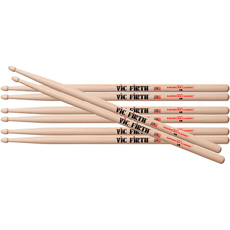 Vic Firth Pack 4 paires 5B Hickory