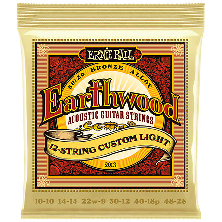 Ernie Ball 2013 Earthwood 80/20 Bronze Custom Light - 12 cordes 10-48