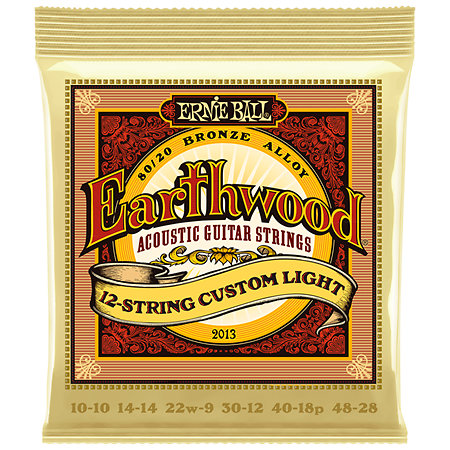 2013 Earthwood 80/20 Bronze Custom Light - 12 cordes 10-48 Ernie Ball